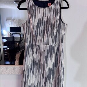 J. Crew Navy and Cream Midi Dress